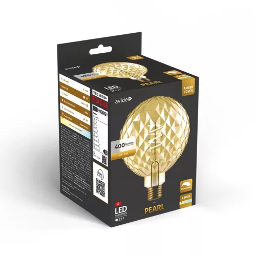 Avide LED Jumbo Filament Pearl Amber 4.9W E27 2200K Fényerőszabályzós