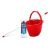 Bonus Felmosó szett-vödör PIROS 11L csavaró kosár, felmosó nyél 120cm Softmop 160gr