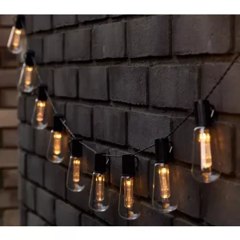   Retró Edison körte izzó forma LED Szolár Napelemes Dekor Lampion 10db 4,7m DS010