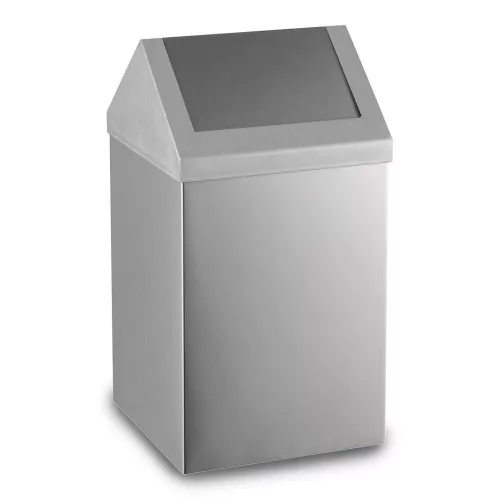 Rozsdamentes acél billenőfedeles szemetes, 36 L, matt