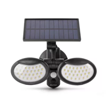   Entac Napelemes Műanyag Fali lámpa 10W SMD 2 fej mozgásérzékelővel