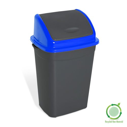 Planet Billenőfedeles szemetes kuka, műanyag, antracit/kék, 50 L