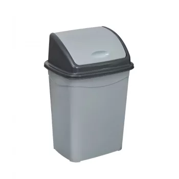   Planet Billenőfedeles szemetes kuka, műanyag, szürke/antracit 4 L