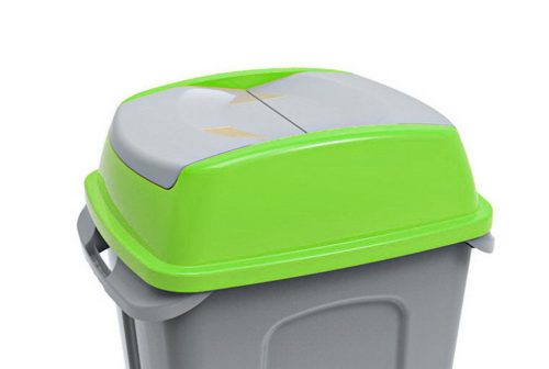 Planet Hippo hulladékgyűjtő szemetes fedél, műanyag, zöld, 70L