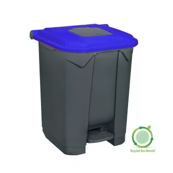   Planet Szelektív hulladékgyűjtő konténer, műanyag, pedálos, antracit, kék, 50L