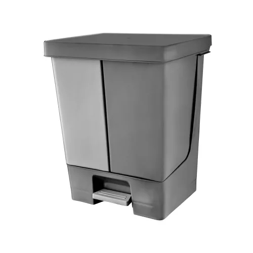 Planet Pedálos szemetes kuka DUO, osztott, műanyag, ECO antracit, 50L