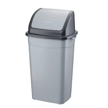   Planet Billenőfedeles szemetes kuka, műanyag, szürke/antracit, 70 L