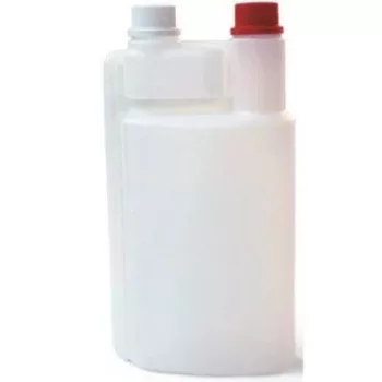   Kiehl flakon 1L-kétnyakú adagolóflakon, üres, utántölthető, piros-fehér kupak